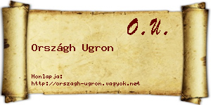Országh Ugron névjegykártya